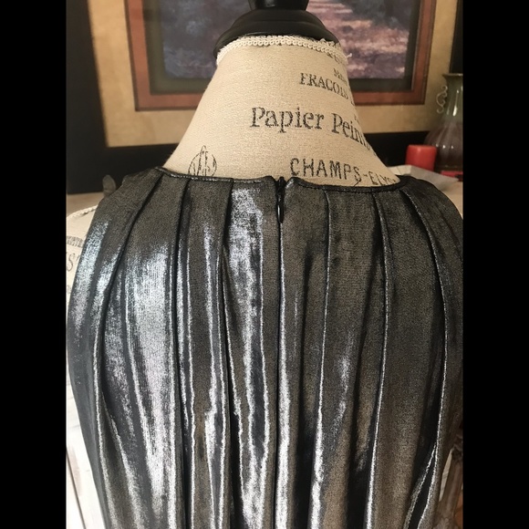 A.B.S. Collection Liquid Silver Prom Cocktail Dress - Picture 6 of 6
